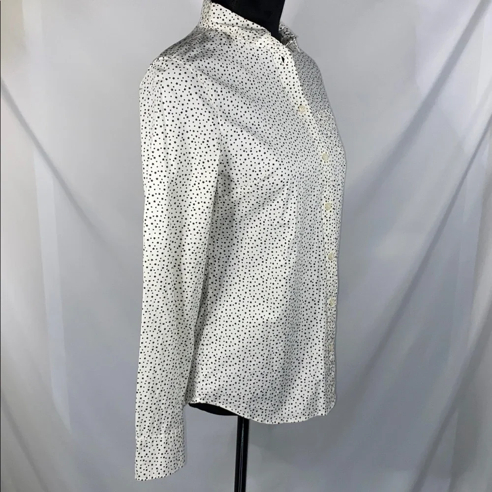 J. Crew Celestial Black White Micro Star Constellation Button Down Shirt XS